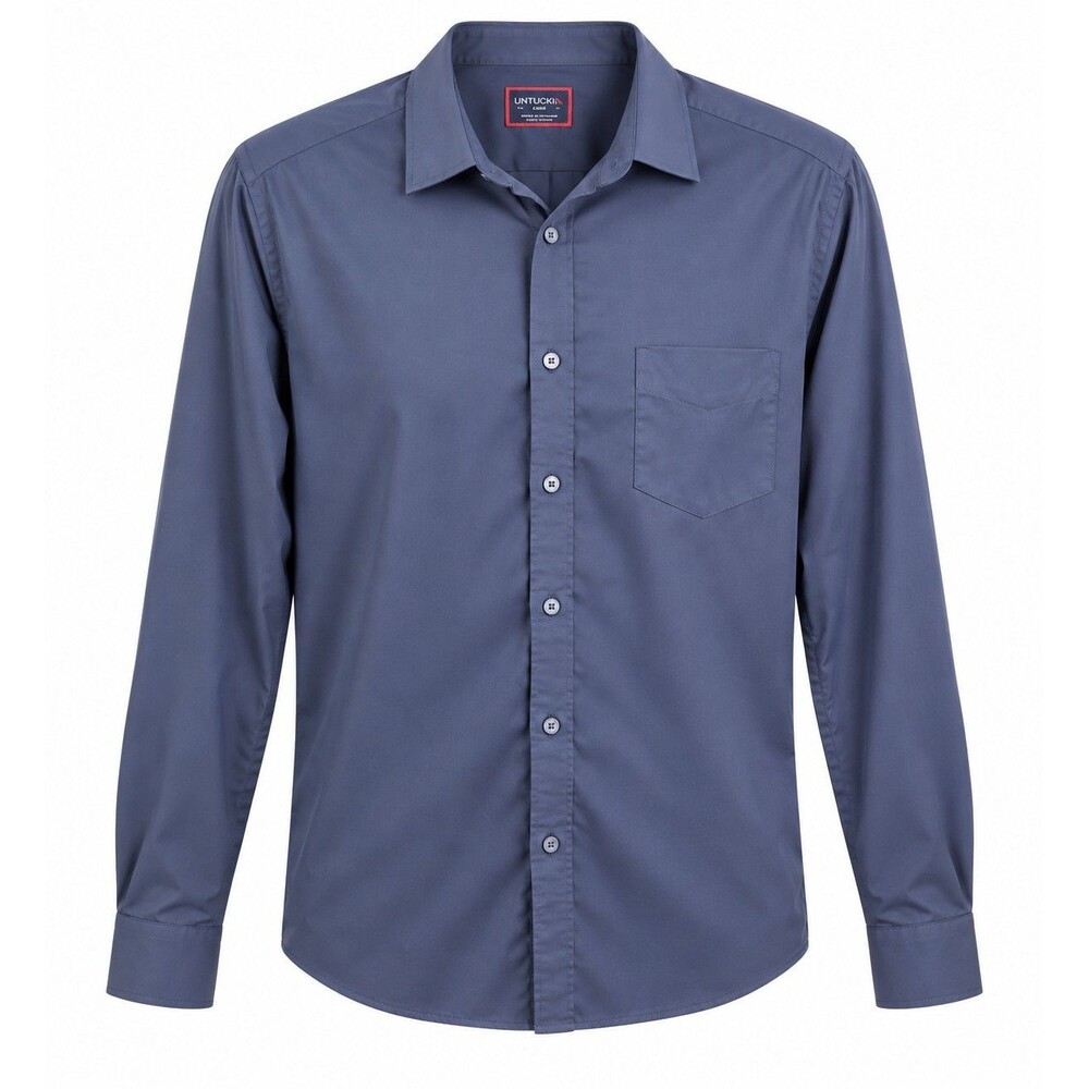 Modern Performance Stretch Button Down UNTUCKit Gironde Navy Blue Men’s Large